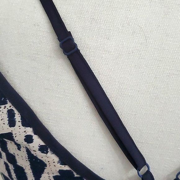 Zoe & Rose Boho Navy & White Lace Flowy Summer Festival Silky Shift Mini Dress - Picture 10 of 13